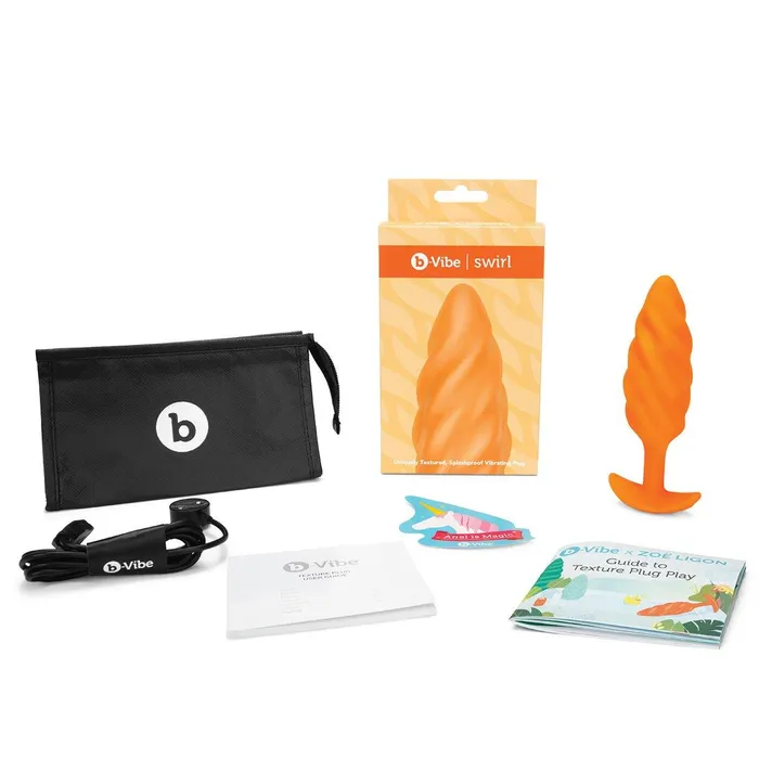 BVibe Anal BVibe Texture Plug Swirl Orange Medium