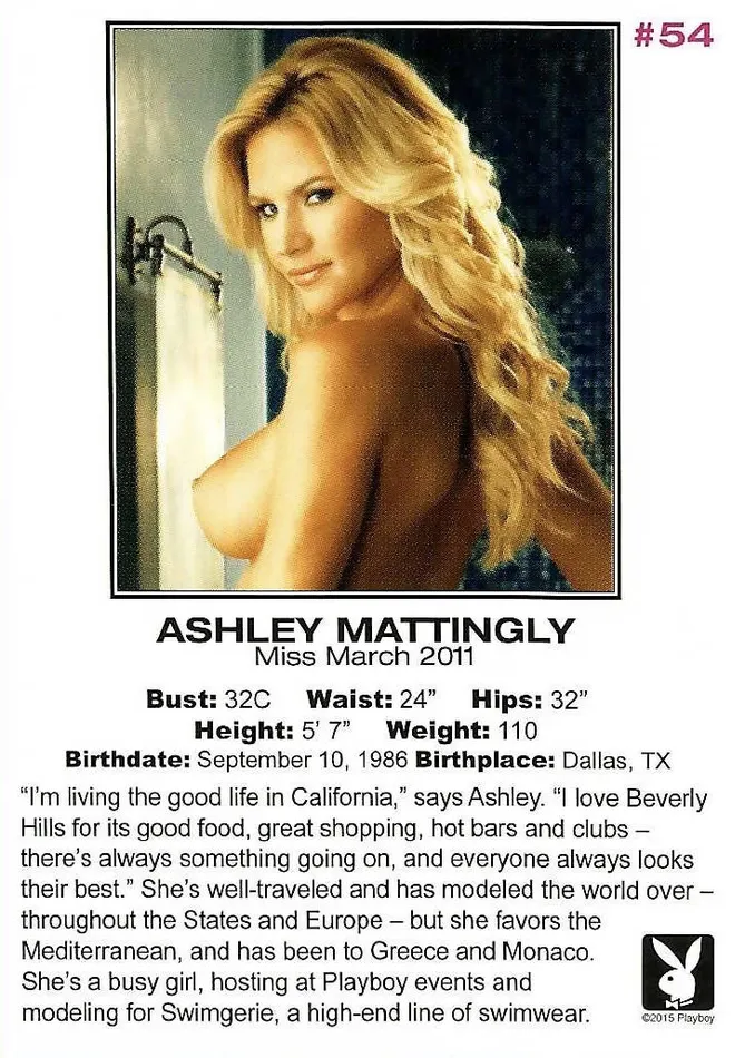 Greenthunderbirds Cards Playboy Centerfold Collector Cards 2009 Thru 2011 54 Ashley Mattingly Vibrators