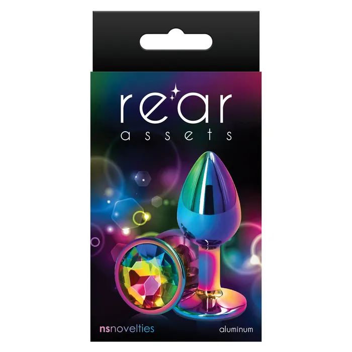 Rear Assets Multicolour Round Gem Metal Butt Plug Small ns novelties Anal