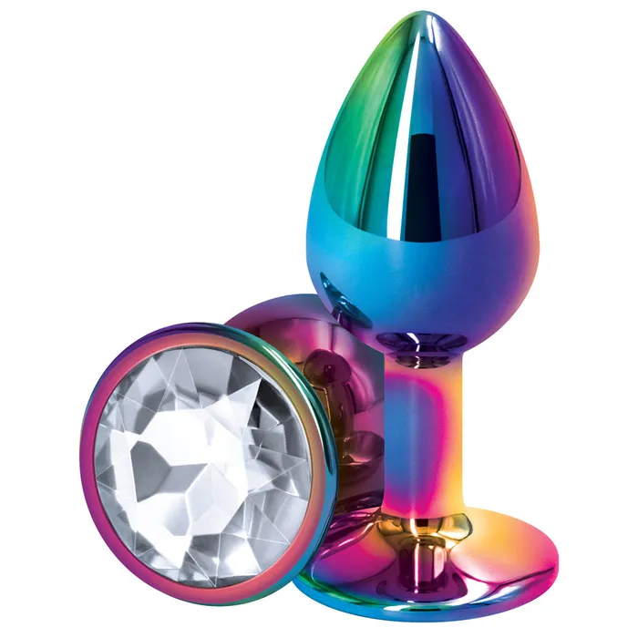 Rear Assets Multicolour Round Gem Metal Butt Plug Small ns novelties Anal