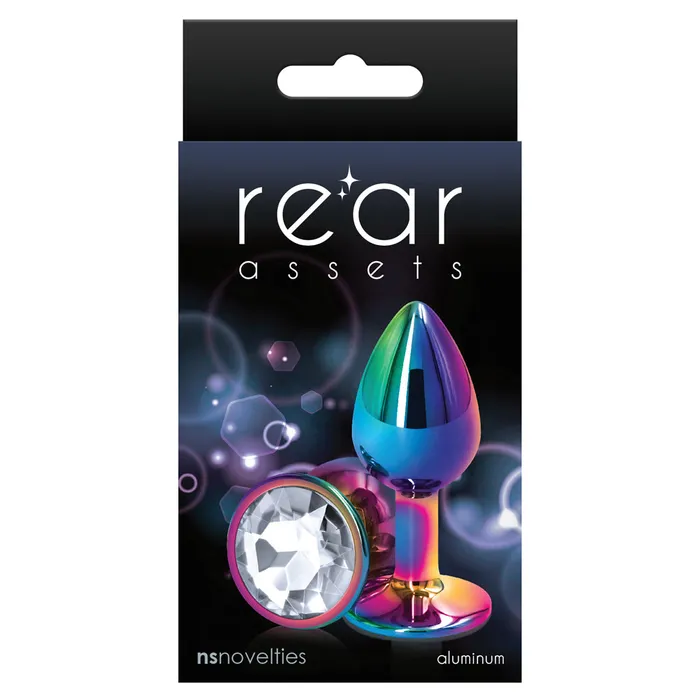 Rear Assets Multicolour Round Gem Metal Butt Plug Small ns novelties Anal
