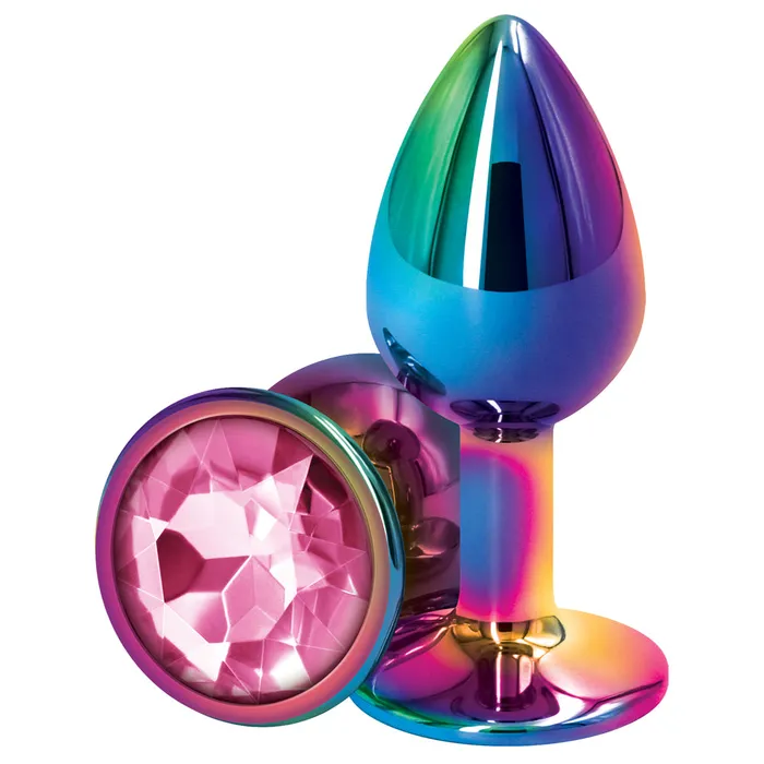 Rear Assets Multicolour Round Gem Metal Butt Plug Small ns novelties Anal
