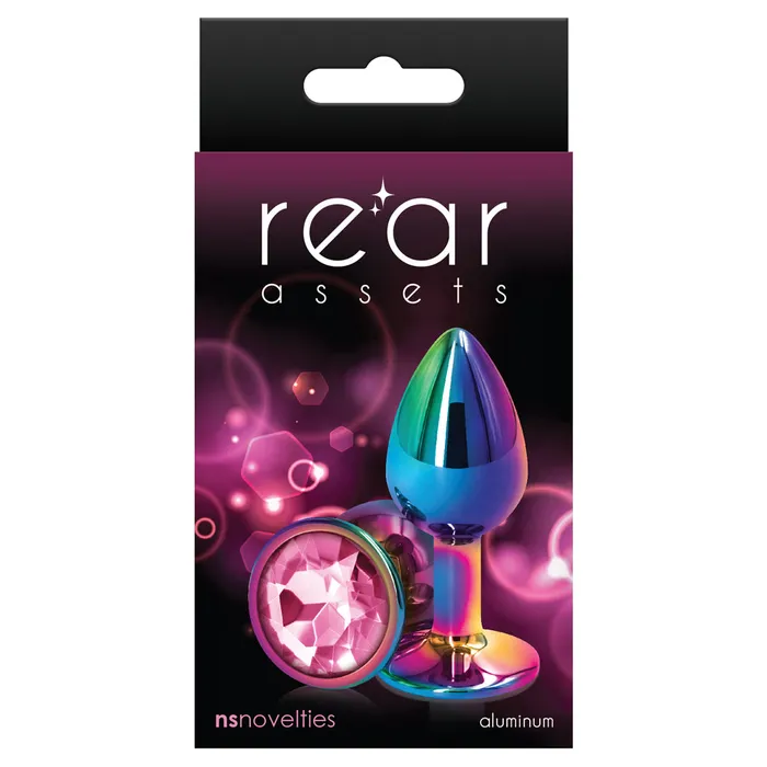 Rear Assets Multicolour Round Gem Metal Butt Plug Small ns novelties Anal