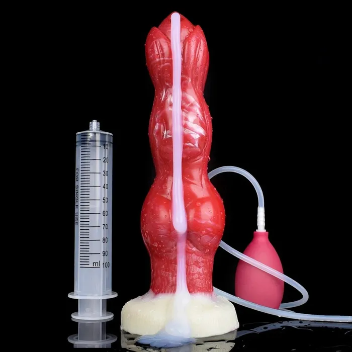  104Inch Dani Squirting Dog Dildo Thick Knotted Canine DirtyToyz Dildos