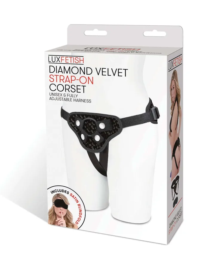 Diamond Velvet StrapOn Corset Black Lux Fetish Female Sex Toys