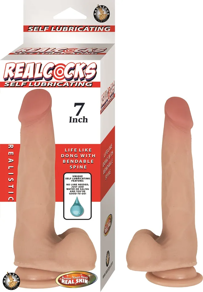 Dildos Nasstoys Realcocks Self Lubricating Dong 7 Inch Flesh