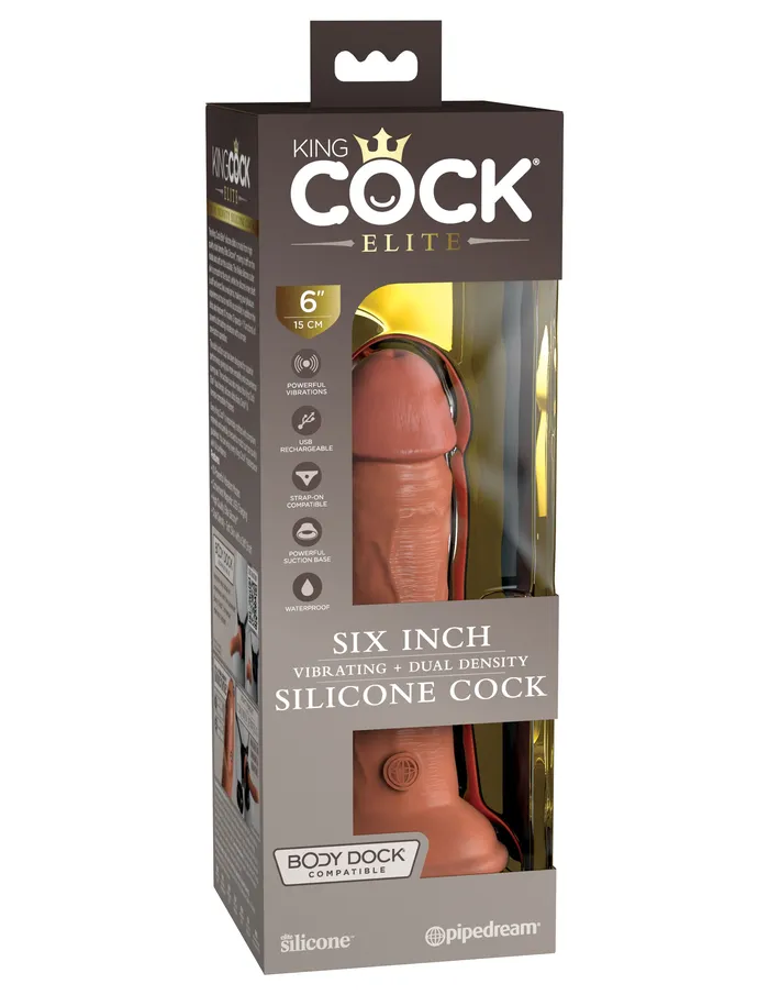 Dildos Pipedream King Cock Elite 6 Inch Vibrating Silicone Dual Silicone Dual Density Cock Tan Dildos Pipedream King Cock Elite 6 Inch Vibrating Silicone Dual Silicone Dual Density Cock Tan