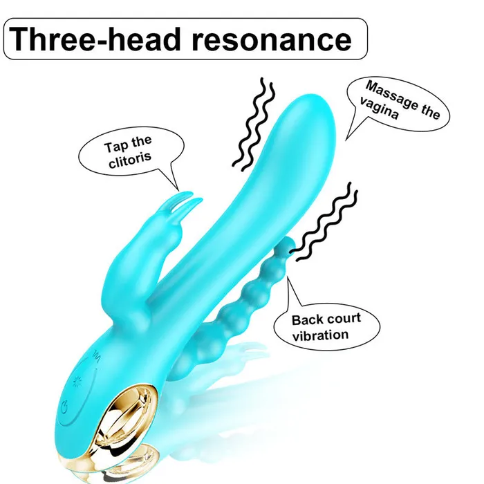 Domlust Domlust ThreeHead Dragon Vibrator Gspot Rabbit Beads Anus Stimulation 3in1 Female Sex Toys Female Sex Toys