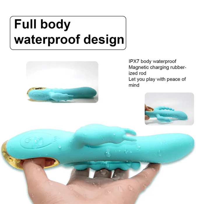 Domlust Domlust ThreeHead Dragon Vibrator Gspot Rabbit Beads Anus Stimulation 3in1 Female Sex Toys Female Sex Toys