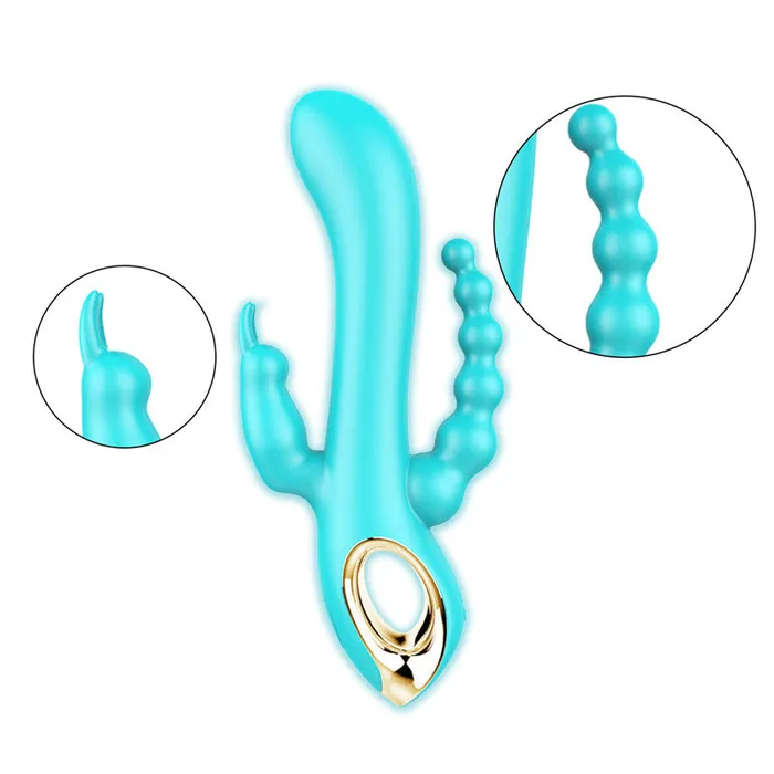 Domlust Domlust ThreeHead Dragon Vibrator Gspot Rabbit Beads Anus Stimulation 3in1 Female Sex Toys Female Sex Toys