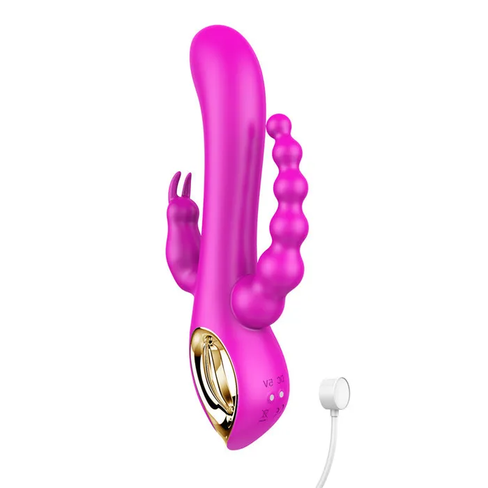Domlust Domlust ThreeHead Dragon Vibrator Gspot Rabbit Beads Anus Stimulation 3in1 Female Sex Toys Female Sex Toys
