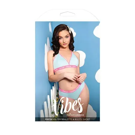 Fantasy Lingerie Fantasy Lingerie Vibes Fresh Halter Bralette Booty Short Light Blue ML Vibrators Fantasy Lingerie Fantasy Lingerie Vibes Fresh Halter Bralette Booty Short Light Blue ML Vibrators