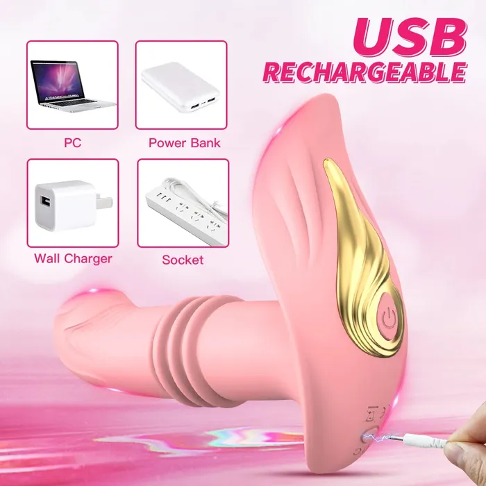 Female Sex Toys Domlust Remote Control Panty Thrusting Vibrator G Spot Clit Stimulator Vibrating Anal Plug