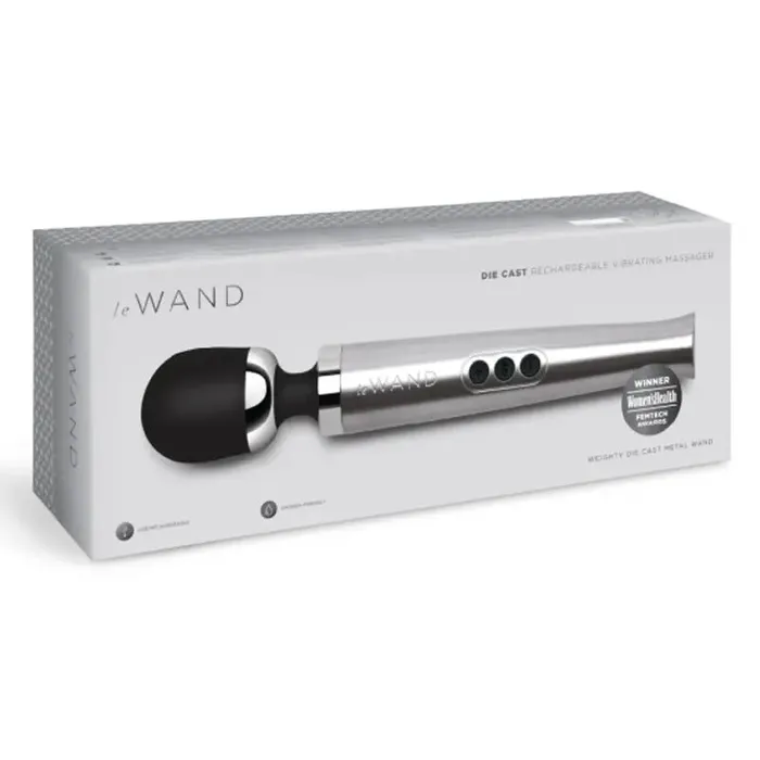 LE Wand Female Sex Toys Die Cast Rechargeable Vibrating Massager Silver
