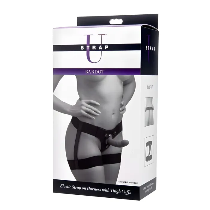 Strap U Female Sex Toys Bardot Elastic Strap On Harness With Thigh Cuffs
