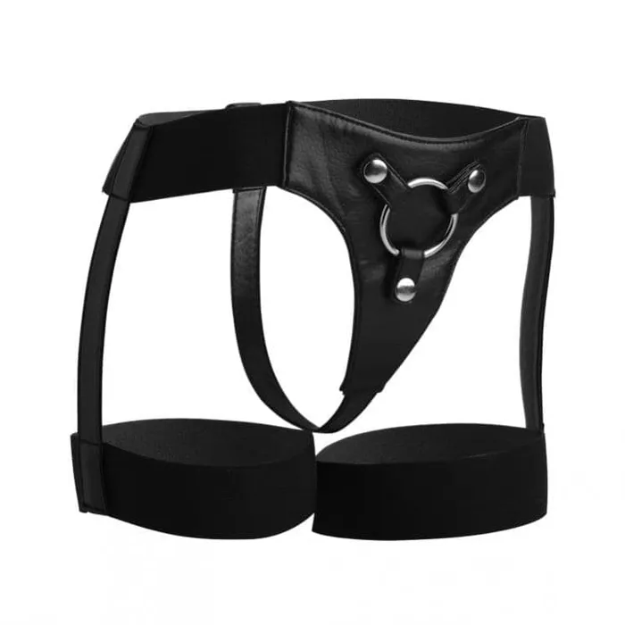 Strap U Female Sex Toys Bardot Elastic Strap On Harness With Thigh Cuffs