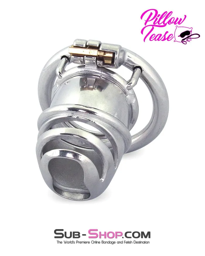 0482M The Enforcer High Security Stainless Steel Chastity Cock Cage Moonwell Male Sex Toys