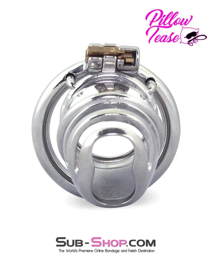0482M The Enforcer High Security Stainless Steel Chastity Cock Cage Moonwell Male Sex Toys