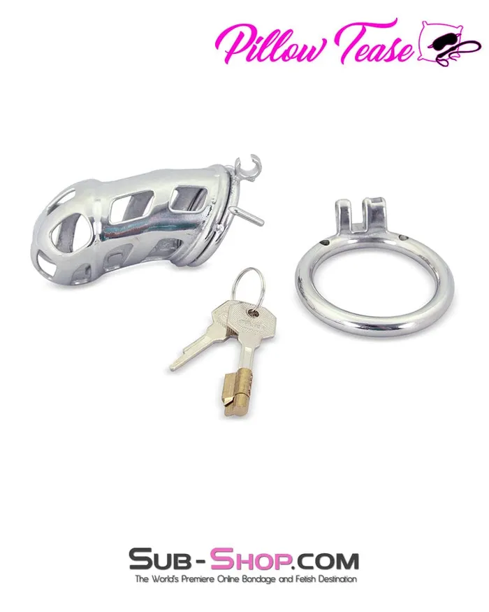 0795AR Hard Up Locking Steel Male Chastity Teasing Cage Aria Male Sex Toys