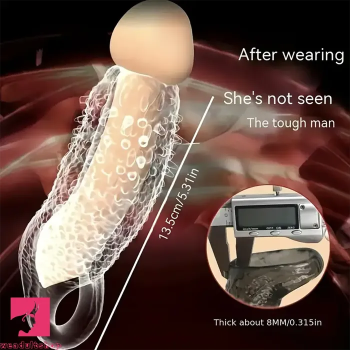 531in Clear Soft Spiked Cock Sleeve Dildo For Enlargement Thicken Weadultshop Dildos