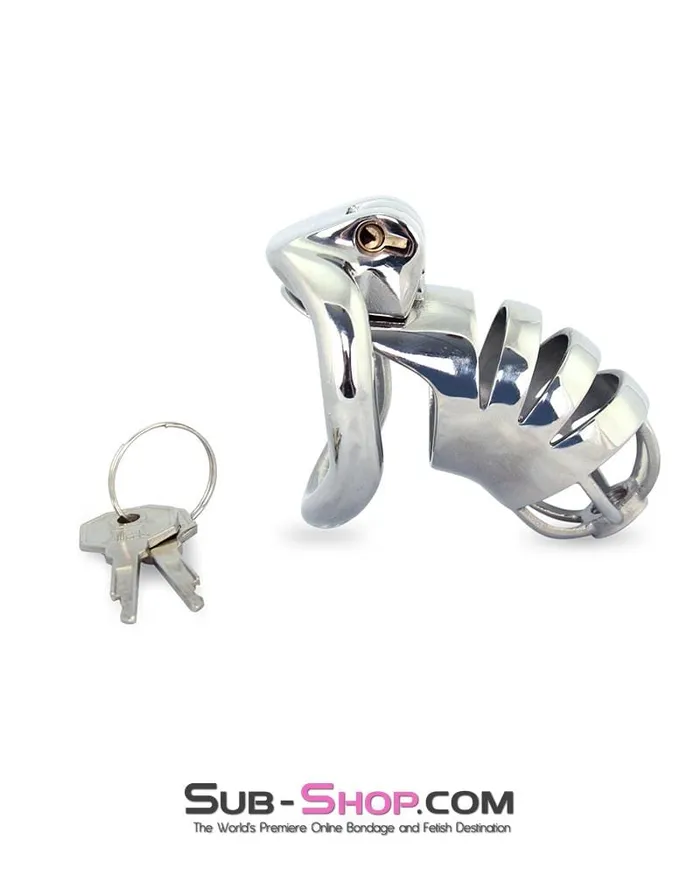 6882M Alcatraz Steel Total Cock Cage Tease and Denial Chastity Device Moonwell Male Sex Toys