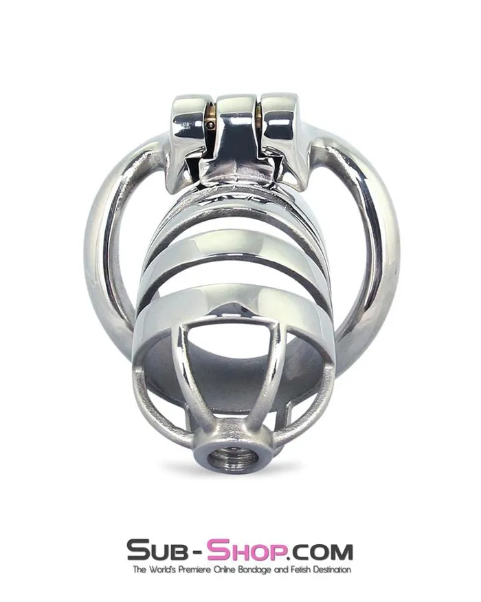 6882M Alcatraz Steel Total Cock Cage Tease and Denial Chastity Device Moonwell Male Sex Toys