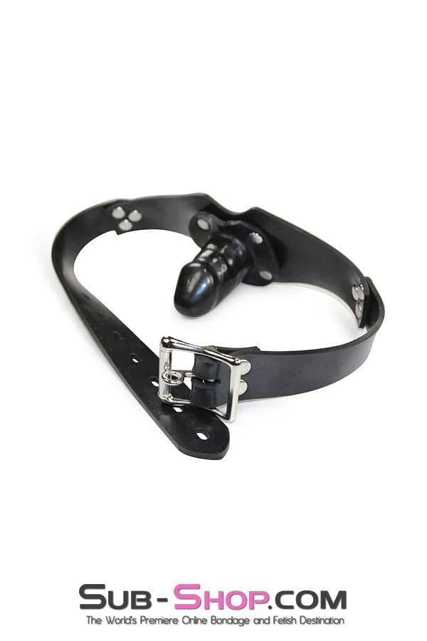 Autumn Male Sex Toys 2441ASIS Pretty Domme Sissy Locking Rubber Penis Panel Gag Small Rubber Penis Gag