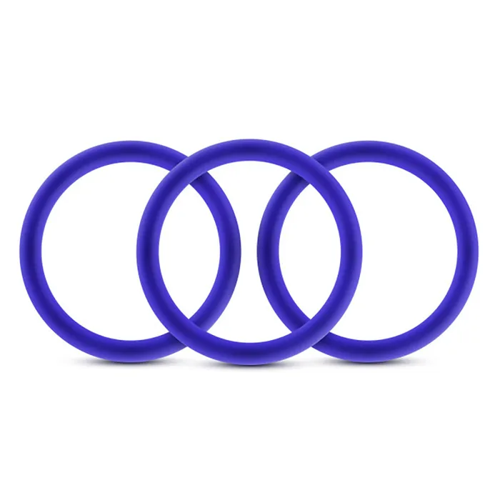 Blush Novelties Male Sex Toys Pure Silicone Cock Rings Trio for Extra Fun and Stamina