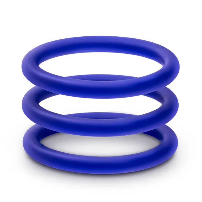 Blush Novelties Male Sex Toys Pure Silicone Cock Rings Trio for Extra Fun and Stamina