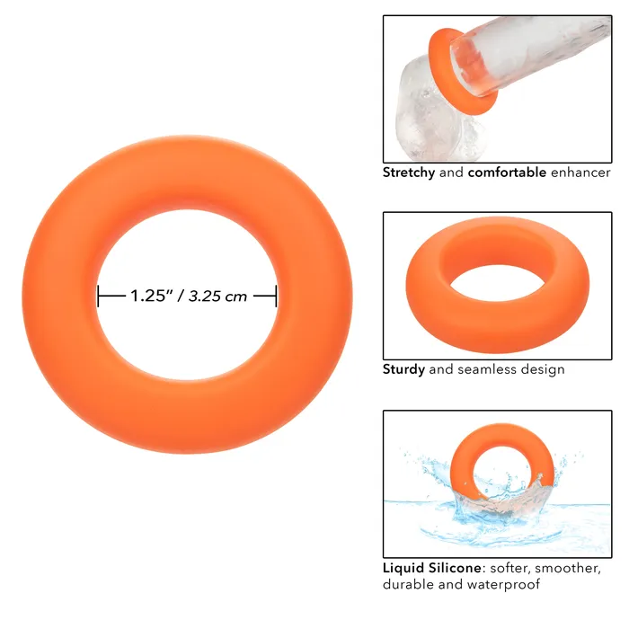 CalExotics Male Sex Toys Alpha Liquid Silicone Prolong Large Ring Orange CalExotics Male Sex Toys Alpha Liquid Silicone Prolong Large Ring Orange