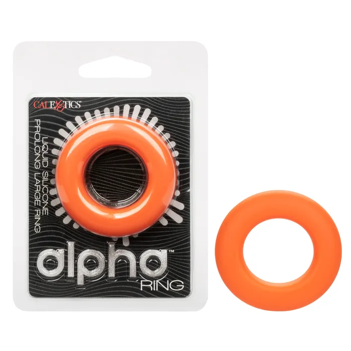 CalExotics Male Sex Toys Alpha Liquid Silicone Prolong Large Ring Orange CalExotics Male Sex Toys Alpha Liquid Silicone Prolong Large Ring Orange
