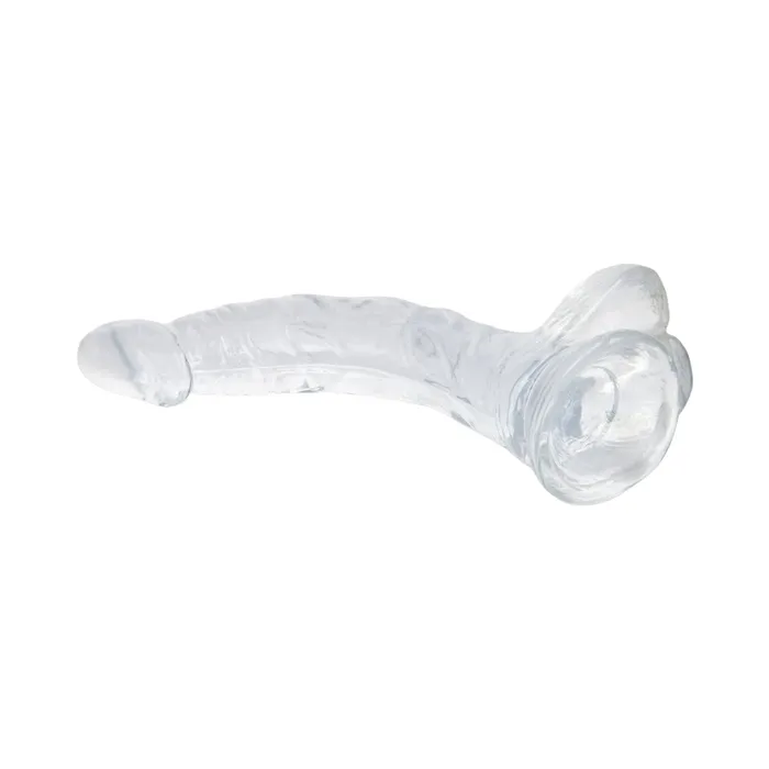 Dildos 8 inch Clear Suction Curved Dildo