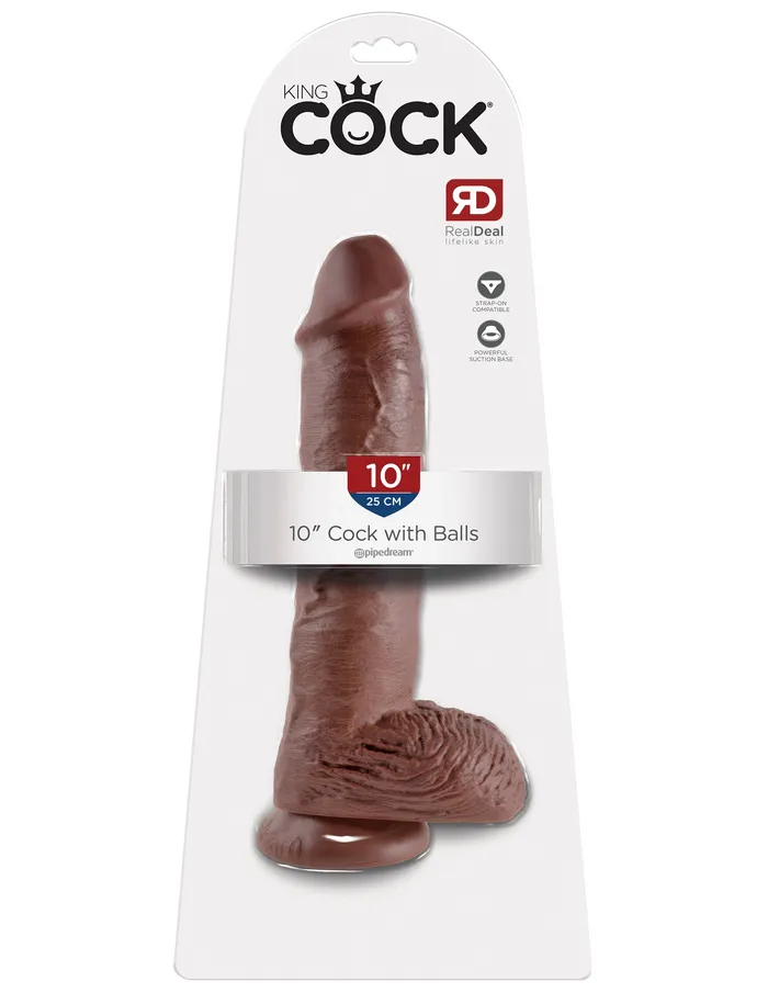 Dildos Pipedream King Cock 10Inch Realistic Dildo with Suction Cup for HandsFree Fun