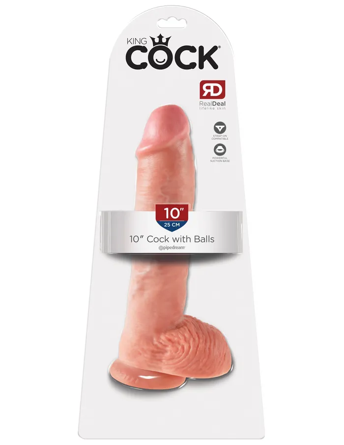 Dildos Pipedream King Cock 10Inch Realistic Dildo with Suction Cup for HandsFree Fun