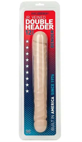 Double Fun Dildo 12Inch Veiny LatexFree Delight for Playtime Doc Johnson Dildos