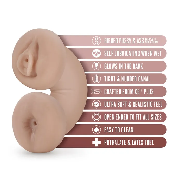Enlust Tasha Soft and Wet Glow in the Dark Stroker Beige Blush Male Sex Toys