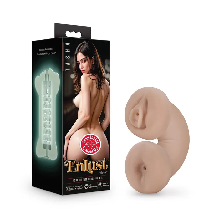 Enlust Tasha Soft and Wet Glow in the Dark Stroker Beige Blush Male Sex Toys