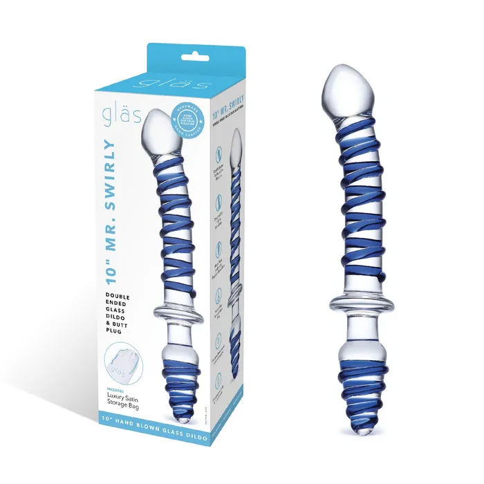 Gls Dildos 10 Mr Swirly Double Ended Glass Dildo By Gls