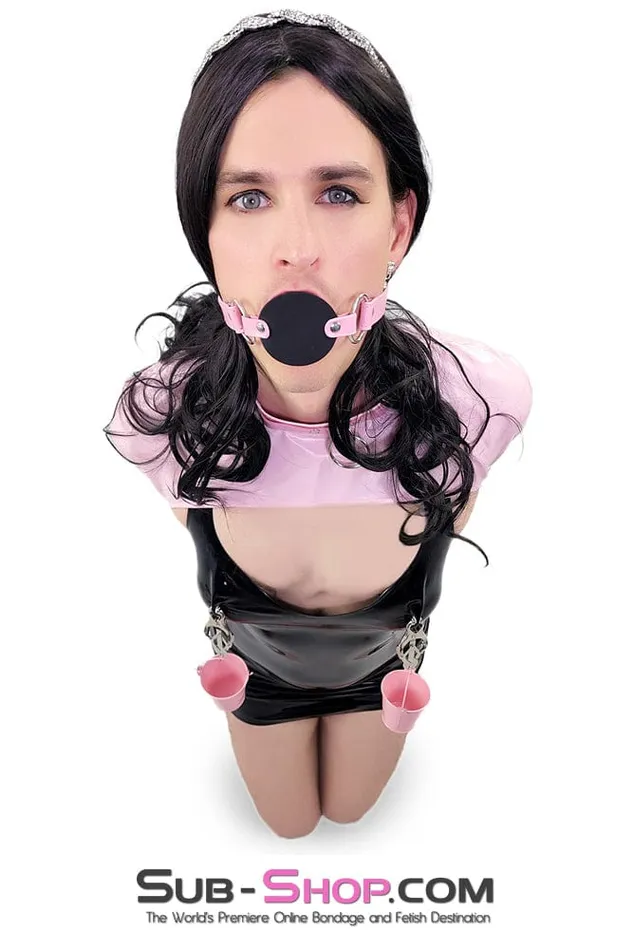 Idea Male Sex Toys 0401DLSIS Blow Job Trainer Locking Sissy Professional Dominatrix Princess Pink Silicone Penis Gag