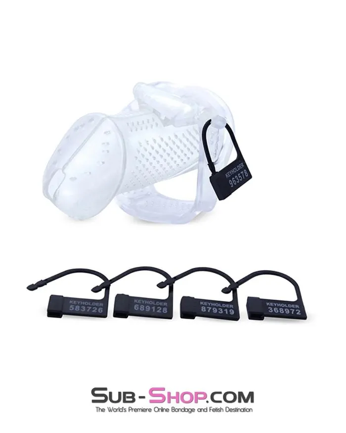 Male Sex Toys Aria 1106AR Mistresses Slave Clear High Security Ventilated Locking Male Chastity Device