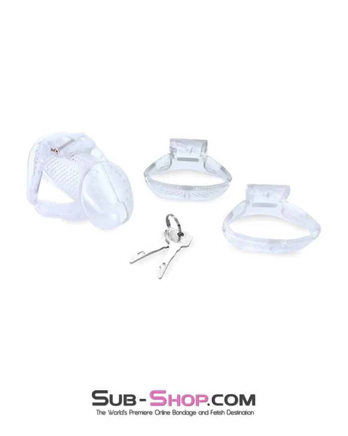 Male Sex Toys Aria 1106AR Mistresses Slave Clear High Security Ventilated Locking Male Chastity Device