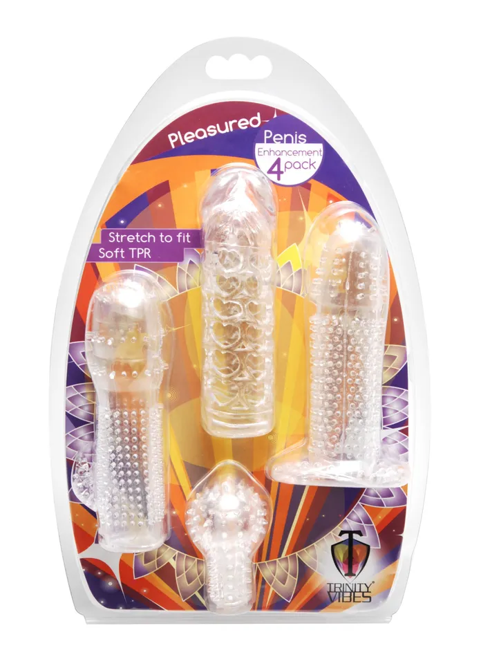 Male Sex Toys Stretchy Fun Sleeve Pack Exciting Penis Enhancers for New Sensations Xr Brands Trinity Vibes