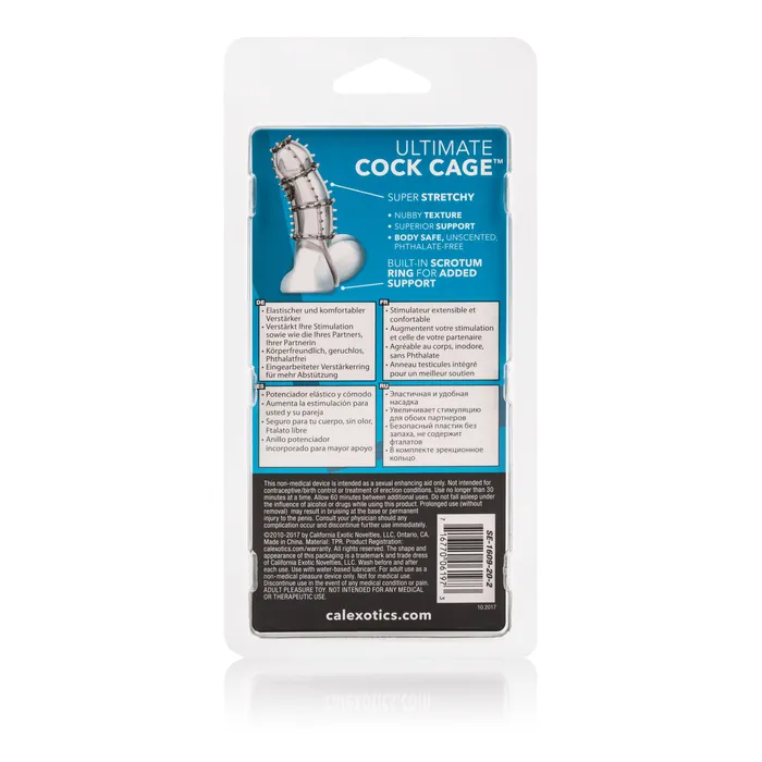 Male Sex Toys Stretchy Textured Cock Cage for Fun and Exciting Adventures Calexotics