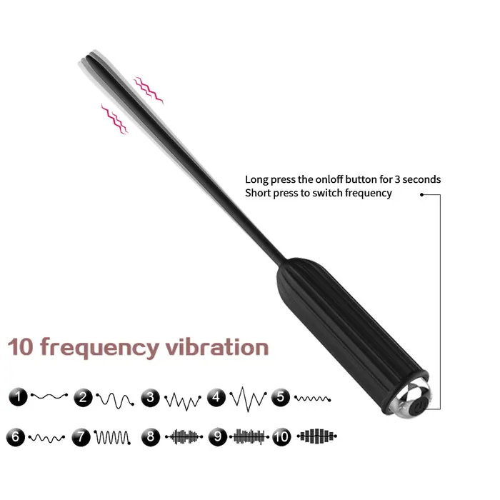 Male Sex Toys Weadultshop Ten Vibrating Modes Silicone Urethral Sounding Penis Plug Vibrator Male Sex Toys Weadultshop Ten Vibrating Modes Silicone Urethral Sounding Penis Plug Vibrator