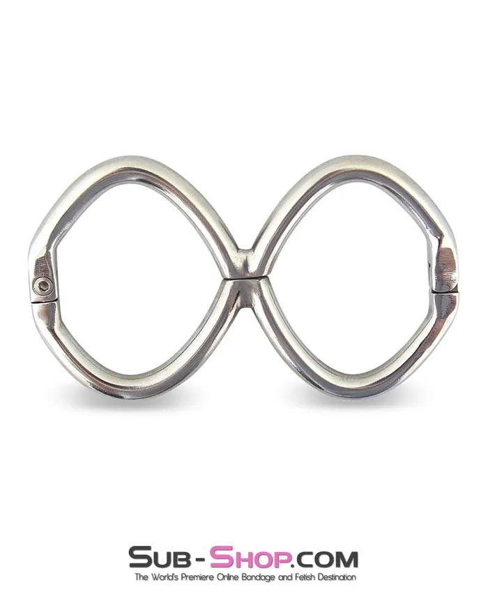 Moonwell Male Sex Toys 6904M Figure 8 Hinged Steel Handcuffs Large Extra Large