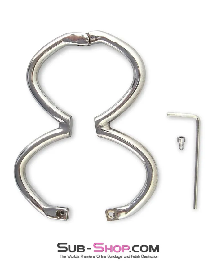 Moonwell Male Sex Toys 6904M Figure 8 Hinged Steel Handcuffs Large Extra Large