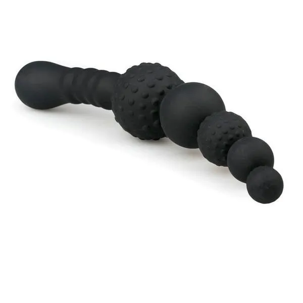 Moonwell Male Sex Toys 9770M Ravishment Rod Graduated Nubby Silicone Stimulator with Grip Handle LAST CHANCE Final Closeout