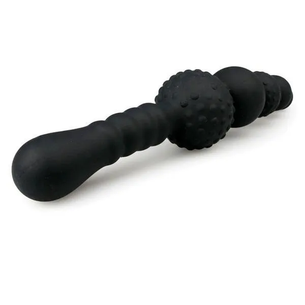 Moonwell Male Sex Toys 9770M Ravishment Rod Graduated Nubby Silicone Stimulator with Grip Handle LAST CHANCE Final Closeout