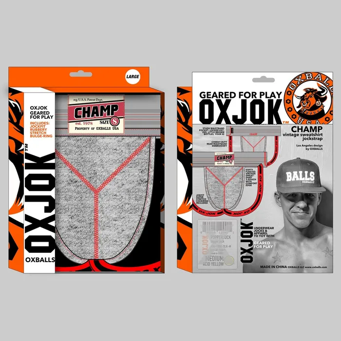 OXJok Male Sex Toys Champ Vintage Sweatshirt Jockstrap Gray Heather Small OXJok Male Sex Toys Champ Vintage Sweatshirt Jockstrap Gray Heather Small