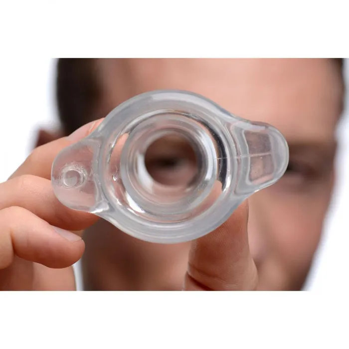 Peek Inside Fun Clear Hollow Anal Plug for Playful Adventures Xr Brands Master Series Male Sex Toys